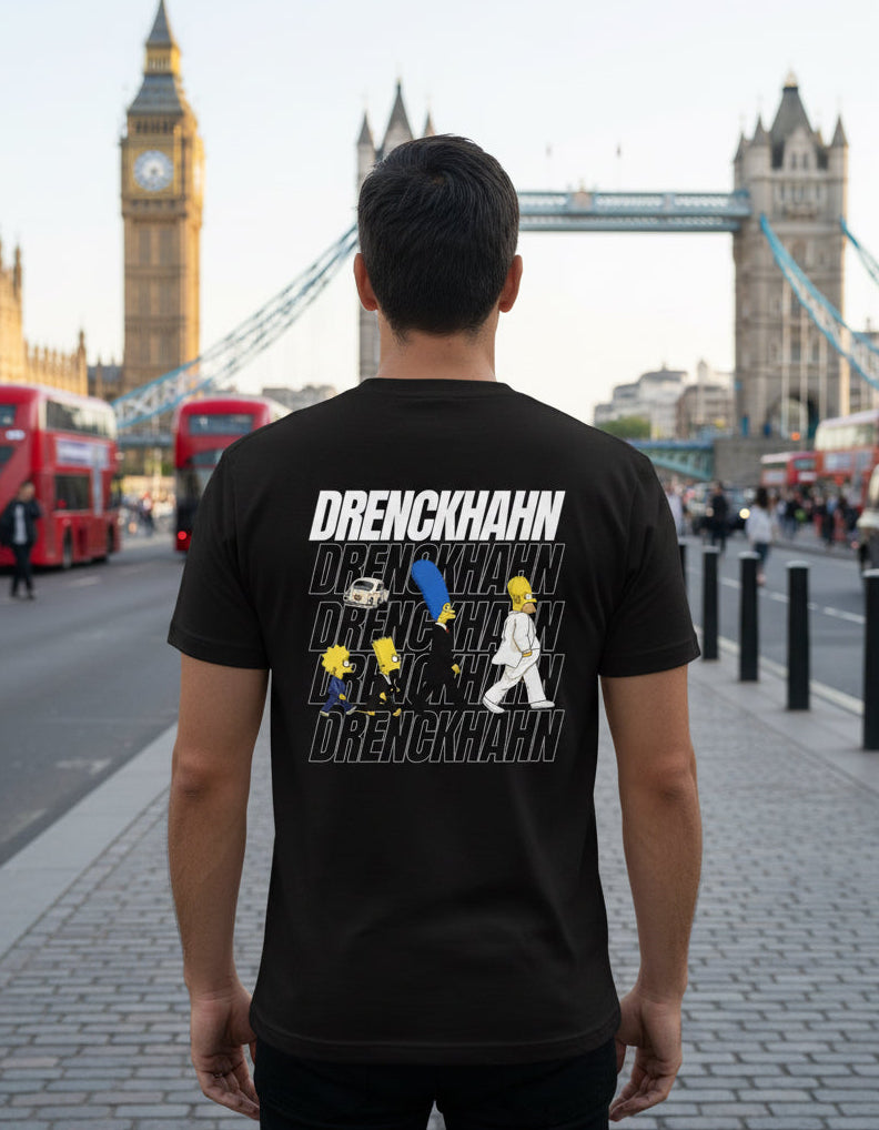 A. DRKHN SIGNATURE THE SIMPSONS IN LONDON T-SHIRT